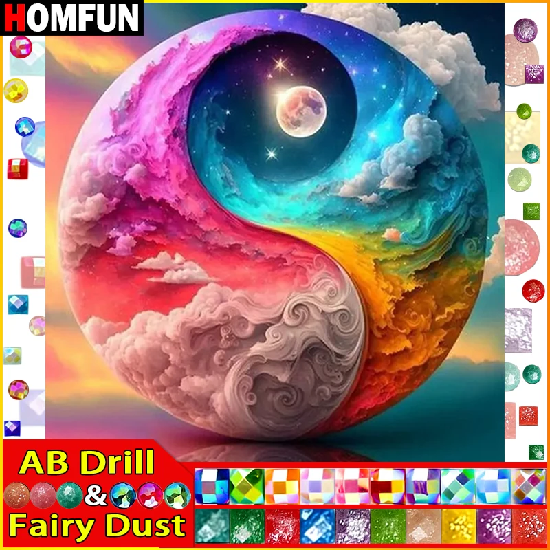 HOMFUN сказочная пыль AB Сделай Сам полностью квадратная круглая картина из страз 5D