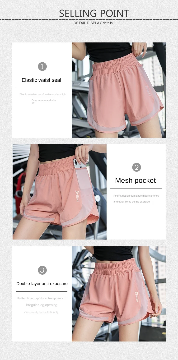 Ms summer wear shorts outside blowout go loose quick-drying tall waist band pocket fitness yoga shorts