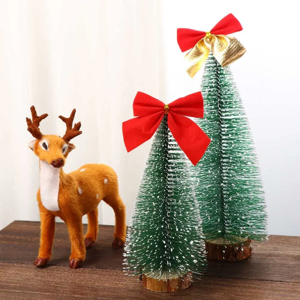

Red Christmas Bows Hanging Decor Home Wedding Party Gold Silver Bowknot Christmas Tree Ornaments New Year Xmas Party Gift Decor