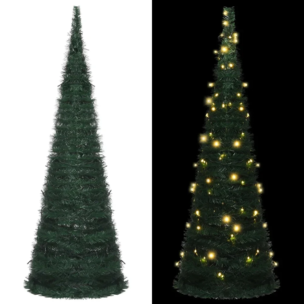 

Pop-up String Artificial Christmas Tree with LED Green 70.9"