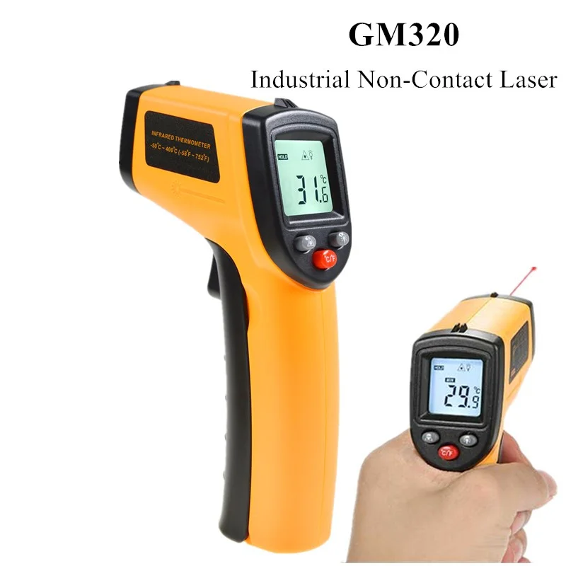 

GM320 Handheld Non-Contact Ir Infrared Thermometer Digital Lcd Laser Industrial Object Measurement Surface Temperature Meter