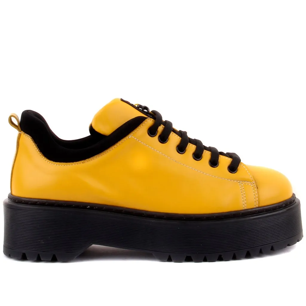 

Sail-Lakers Mustard Leather Women Casual Shoes