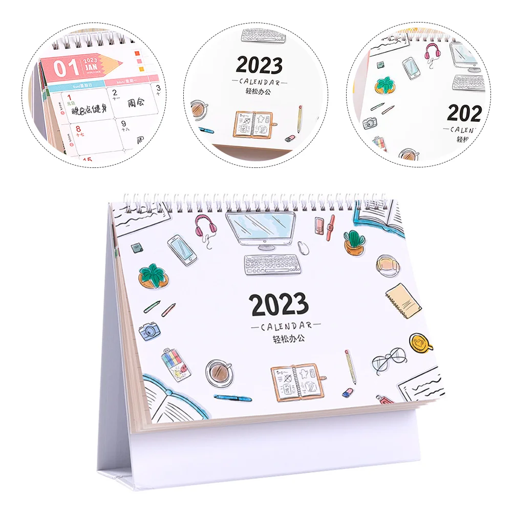 

Calendar 2023 Desk Planner Table Monthly Small Daily Mini Day Schedule Desktop Officestand Standing Totabletop Calendars Easel