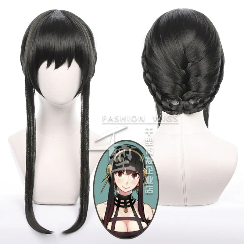 

High Quality Anime SPY×FAMILY Yor Forger Cosplay Wigs Black Long Women Heat Resistant Wigs