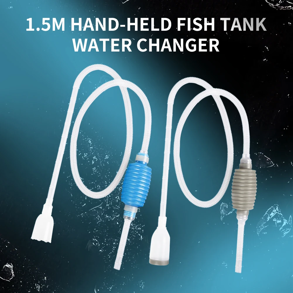 

1.5m Fish Tank Water Changer Air Pump Cleaning Accessorie Handheld Aquarium Gravel Cleaner Vacuum Siphon Pump With Filter Nozzle