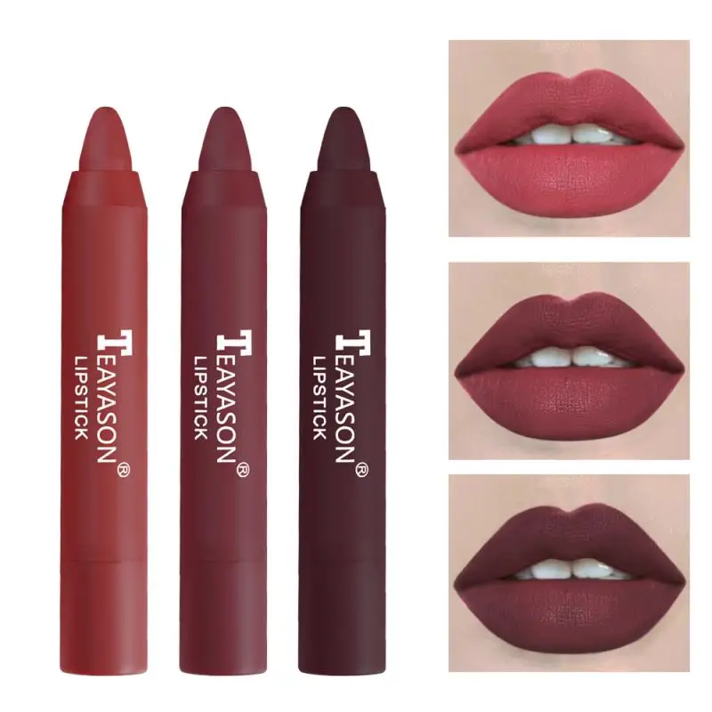 

3pcs Matte Lipsticks Long Lasting Sexy Red Lips Stick Waterproof Makeup Lipstick Mineral Pigment Women Cosmetics Accessories New
