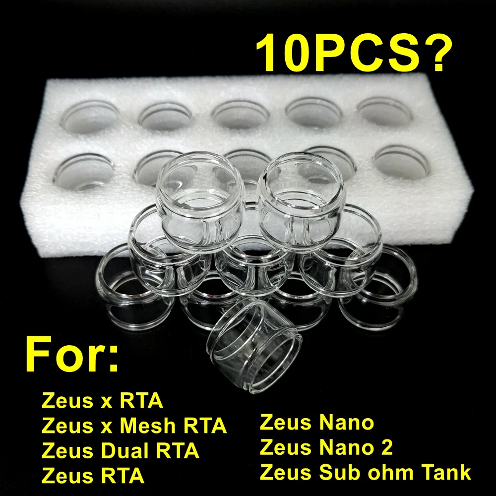 

10шт. пузырьки 5/3/2шт. стеклянная трубка Zeus X/Mesh/Zeus sub ohm/Zeus Nano 2 RTA пузырьки стекла