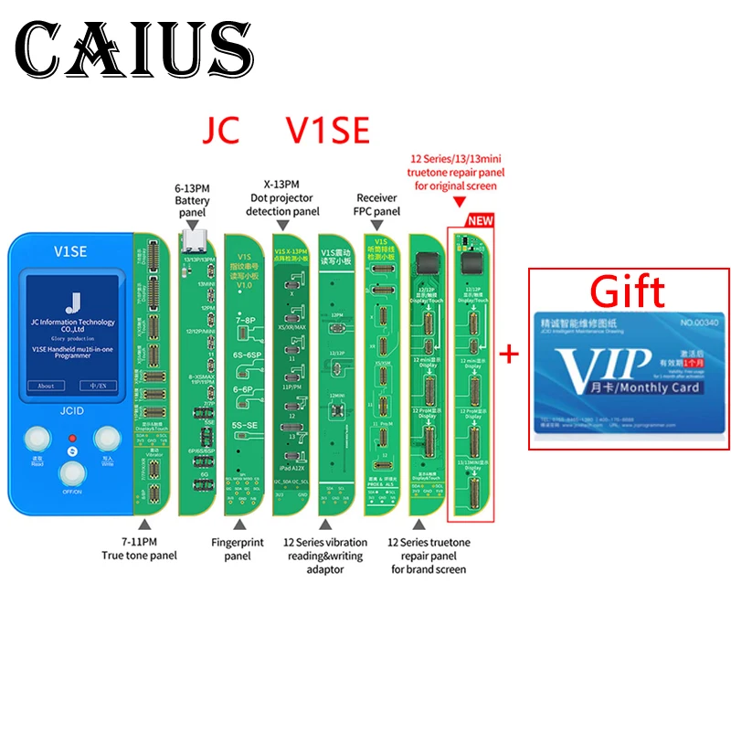 

JC V1SE LCD True Tone Programmer for Phone 7 7P 8 X XS 11 Pro MAX 12 Battery Fingerprint SN Reader Dot Matrix for X-11Pro MAX