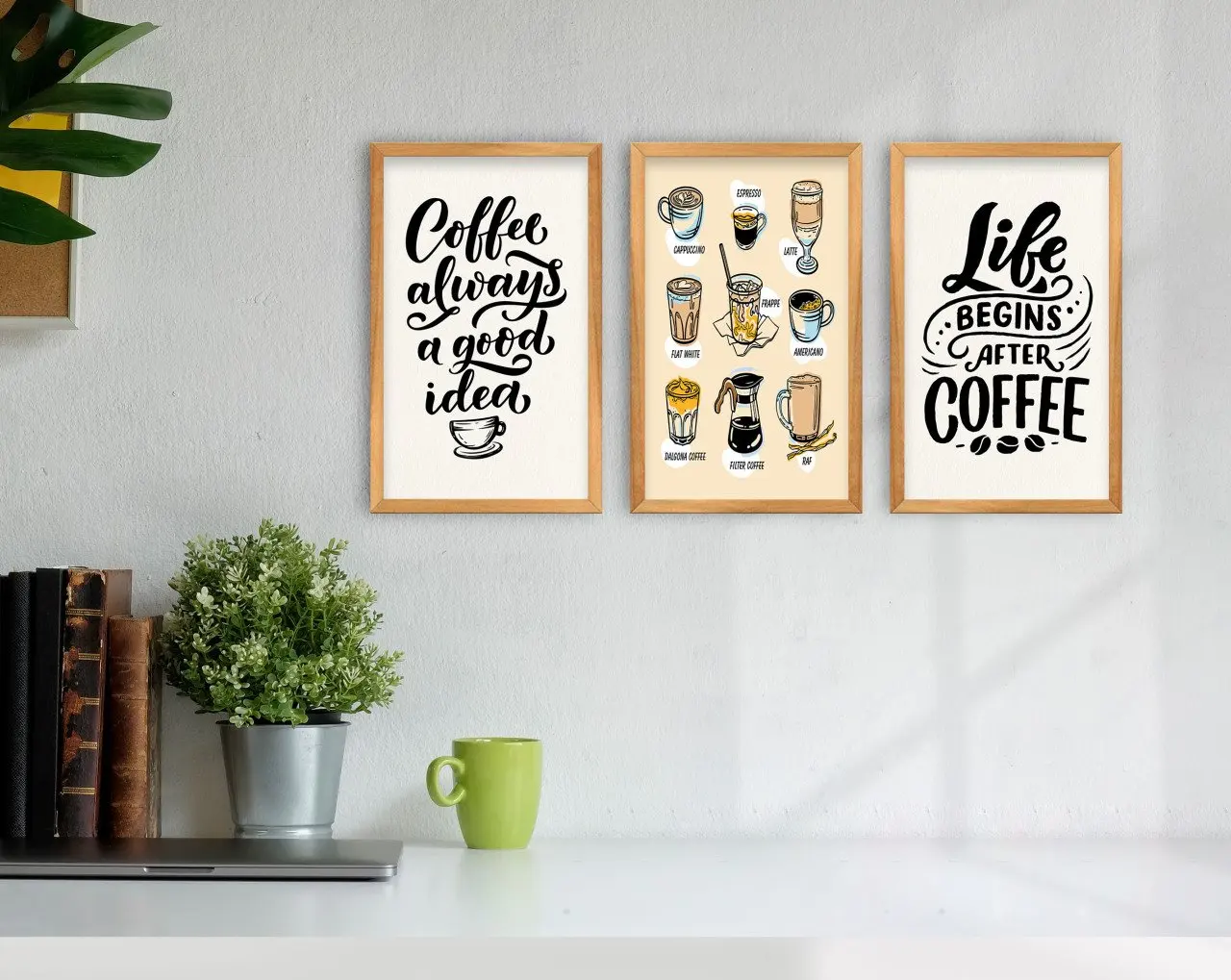 

BK домашний кофе дизайн декоративные 3'lü Фотофон в ретро стиле с изображением деревянного Tablo-8 современный полезные высокое качество надежн...