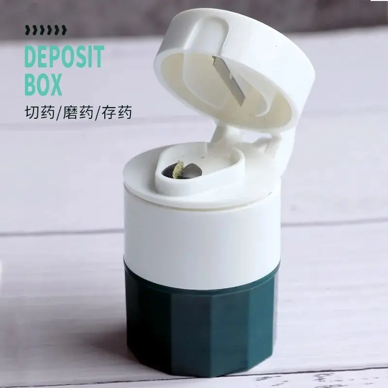 

Multi-function medicine cutting grinder split pill deposit box mini portable medicine grinding masher pill