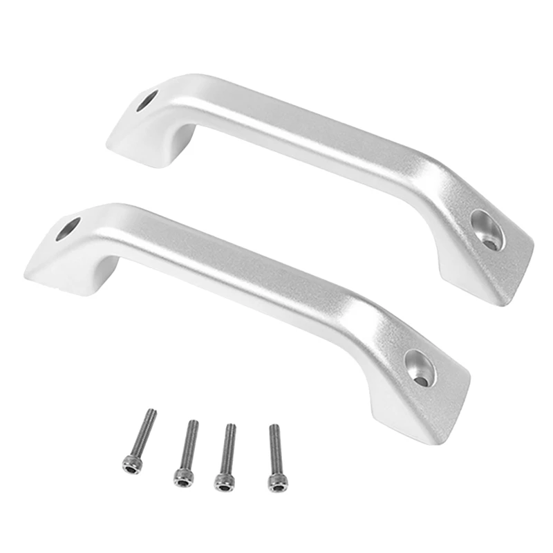 

Car Door Rear Armrest Grab Handle Cover Trim Accessories for Ford F150 2015-2020 Aluminum (Silver)