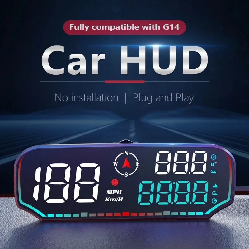 HUD Pantalla montada en coche G14 GPS инструмент для лекарственных случаев и велоциферблата