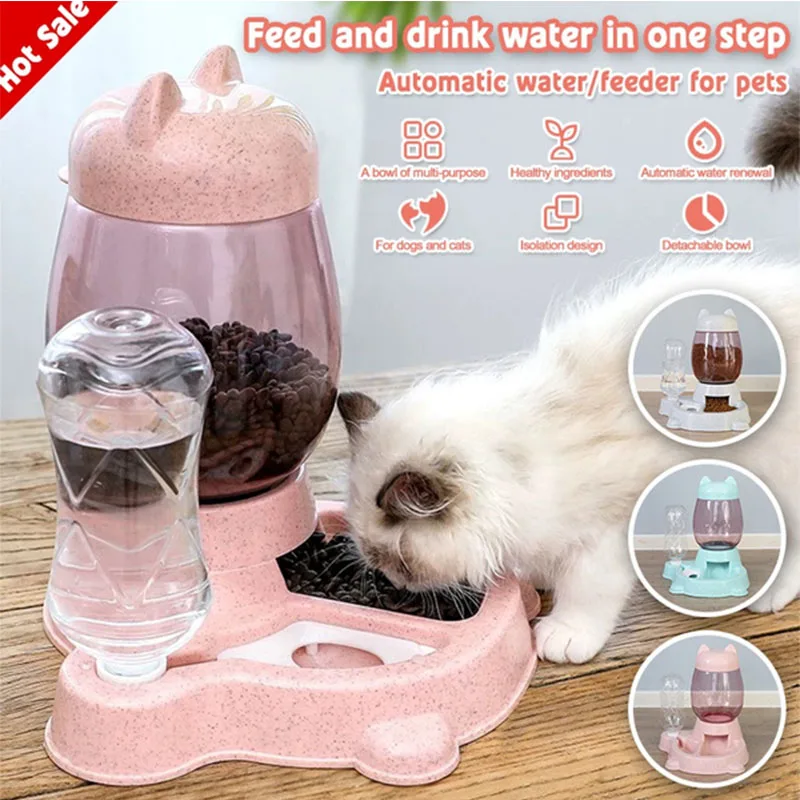 

2 Style Pet Automatic Feeder Pet Stuff Dog Cat Drinking Bowl For Pets Water Drinking Feeder Feeding Large Capacity Dispenser