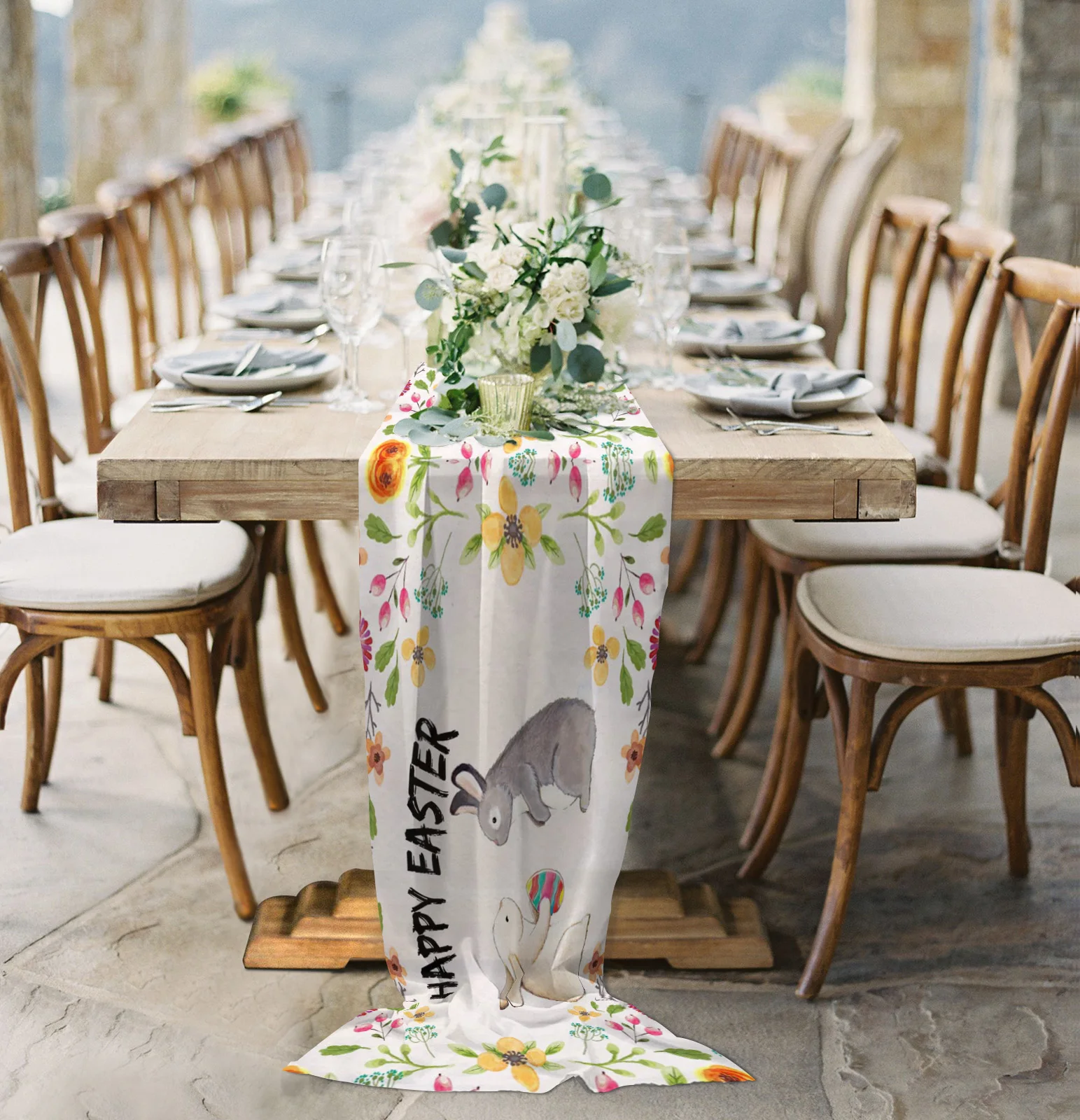 

Пасхальный цветок кролик прозрачная шифоновая скатерть для стола для деревенской свадьбы дня рождения тюль вуаль скатерть для стола украш...