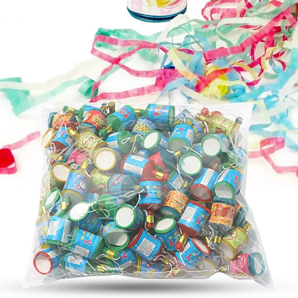 

100Pcs Practical Labor Saving Decorative Confetti Tube with Drawstring for Christmas Party Poppers Confetti Poppers