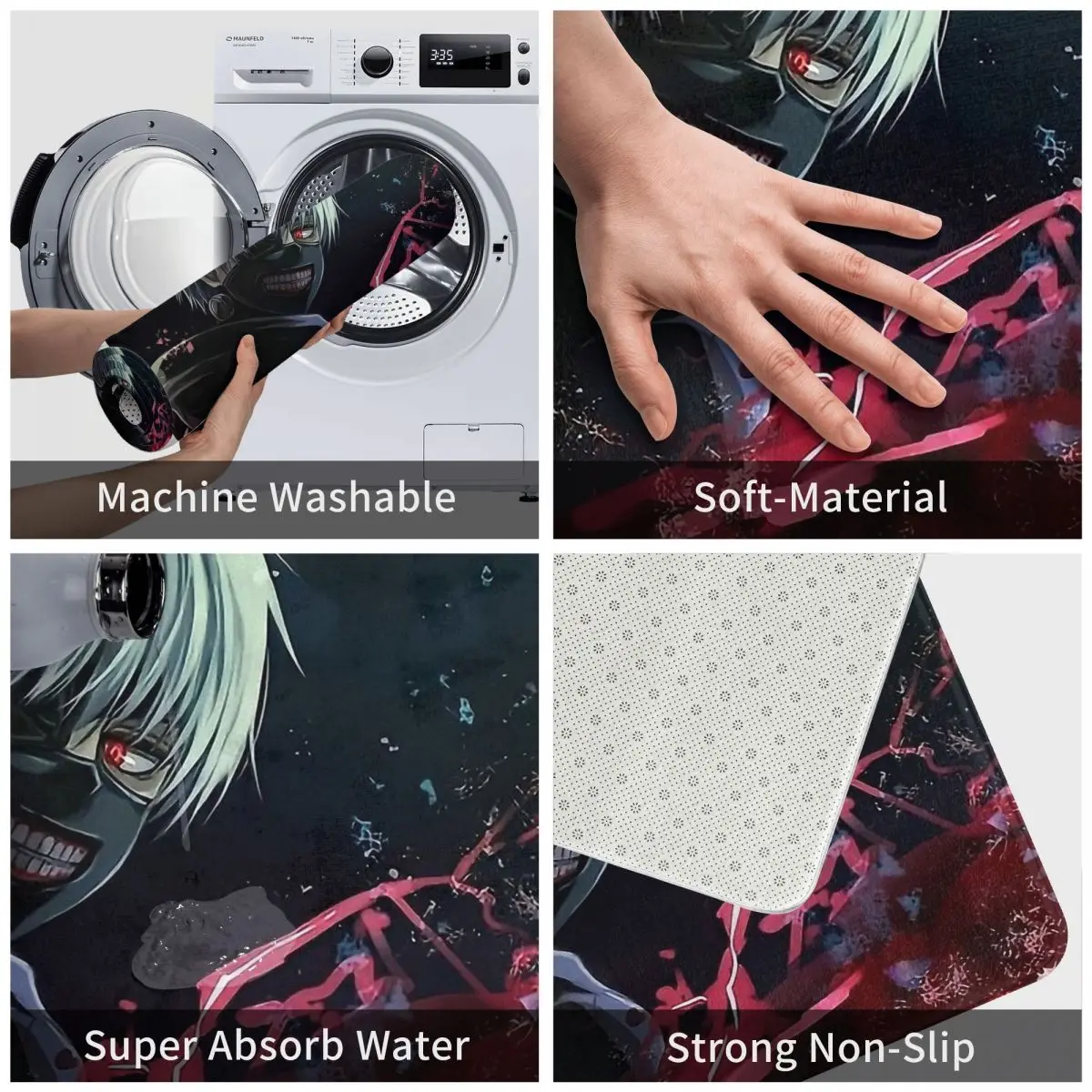 Канеки Кен Токийский Гуль японское аниме Противоскользящий Придверный коврик