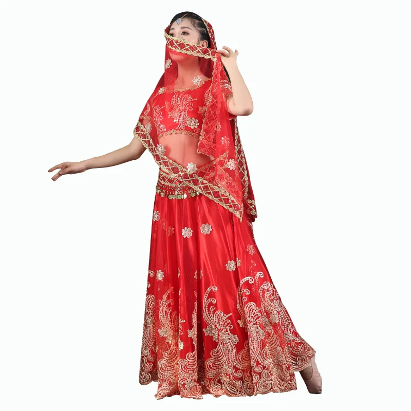 

Dance Costume European and American Belly Dance Indian Dance Sari Costume National Square Performance Costume Adult Female