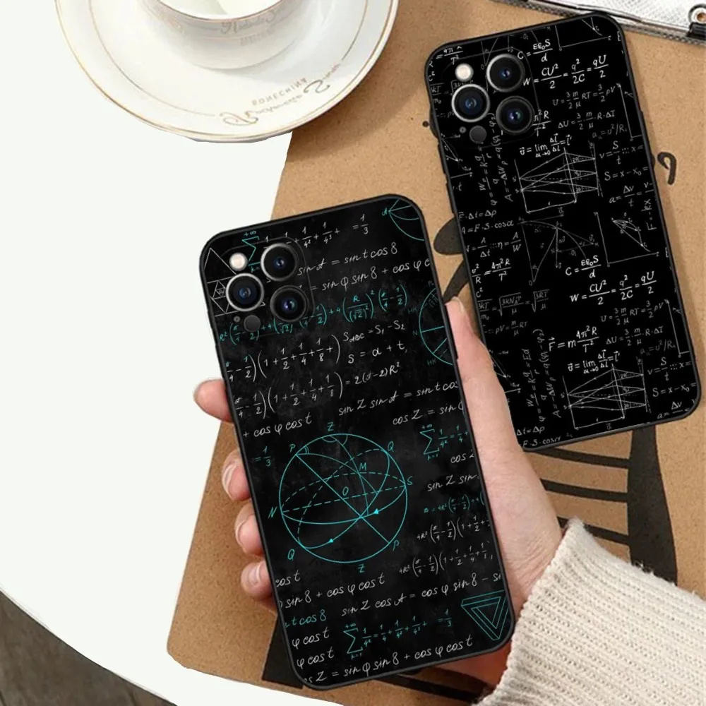 Чехол для телефона с рисунком Math Tech iPhone 15 14 13 12 11 Plus Pro Max XS X XR SE Mini 8 7 мягкий