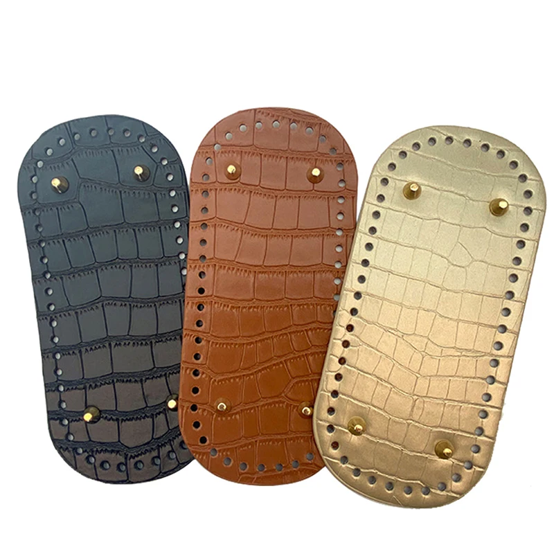 

Crocodile Pattern Leather Long Round Bottom For Knitted Bag Handmade Bag Bottom DIY Crochet Bag Bottom Bag Accessories