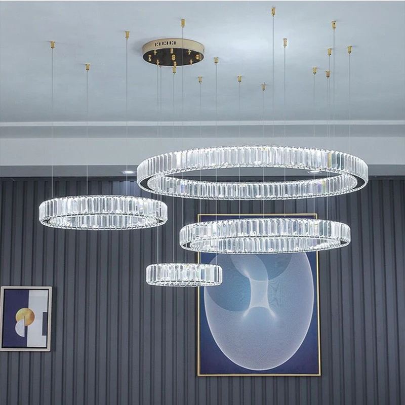 

Современные хрустальные светодиодные люстры, декоративные светильники для гостиной, лампа для столовой, подвесное освещение, освещение