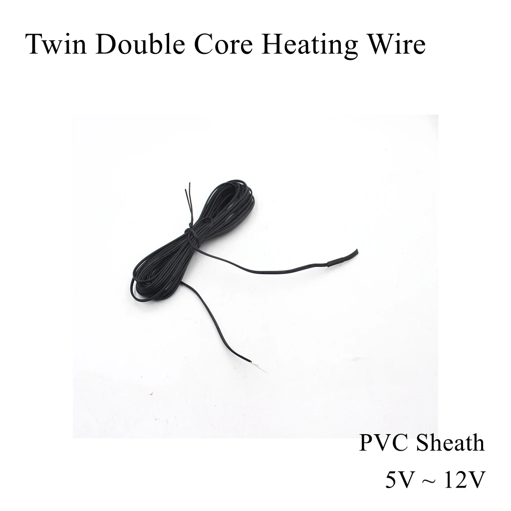 

5V 12V 24V Twin Double Core Heating Wire Alloy Copper PVC Cable Freeze Infrared Dry Water Fire Pipe Frost Warm Sewer Car Auto
