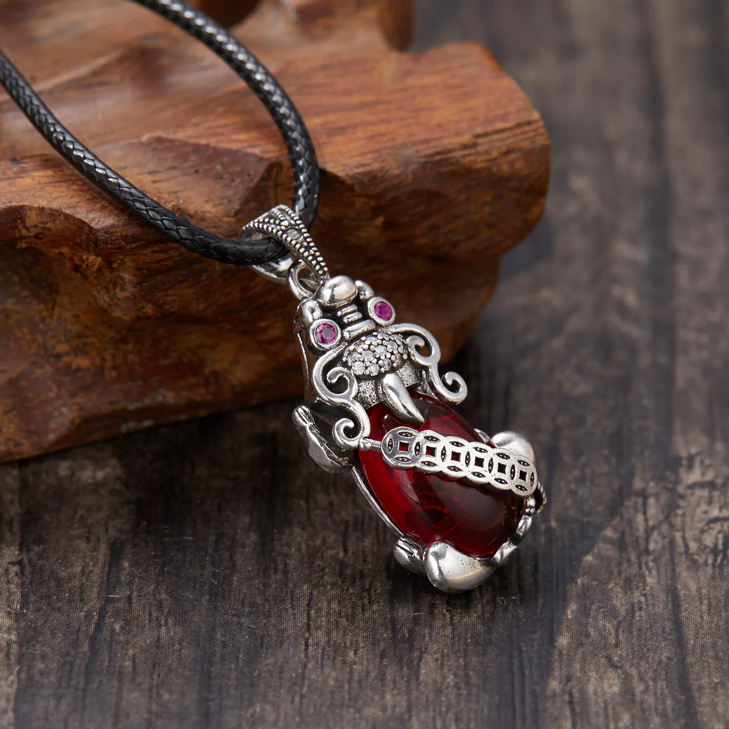 Медное ожерелье Pixiu с подвеской в виде монеты для женщин цепочки из Красного