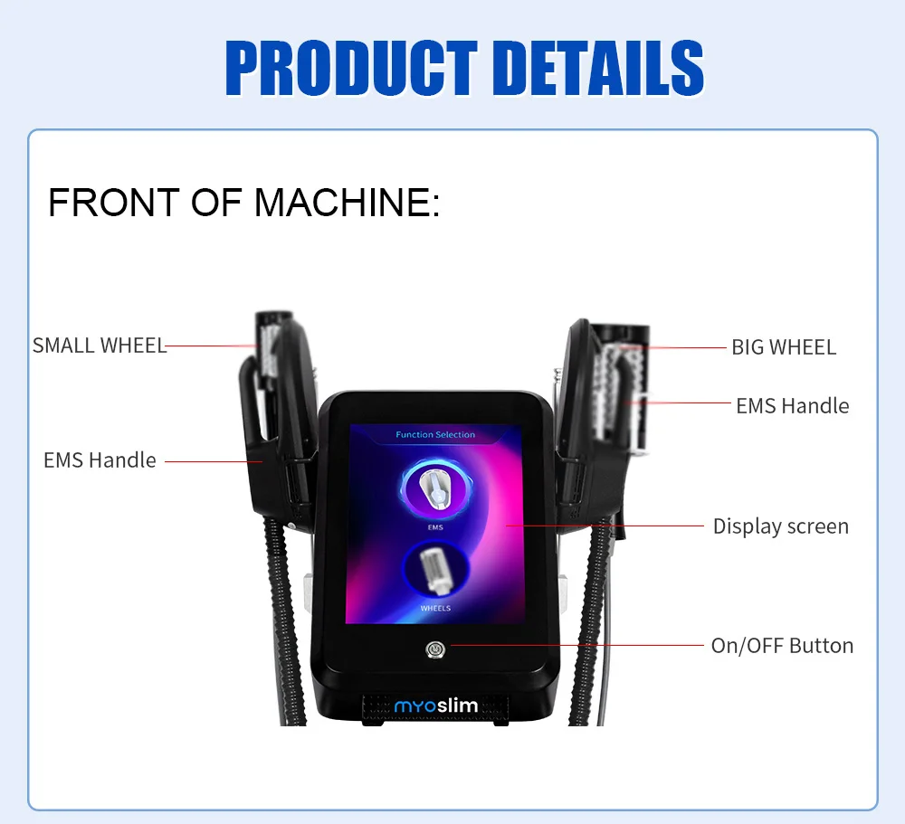 Фото MYOslim EMS Nova Hi-EMT RF Roller 2-в-1 Muscle Gainer для похудения, фитнес-машина, оборудование для здоровья и красоты для салона №3