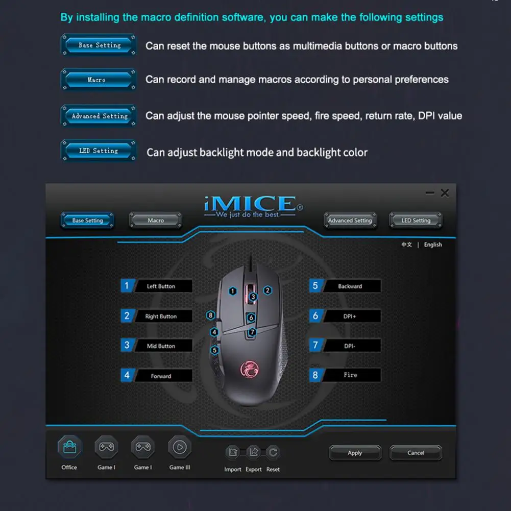 Мышь офисная IMICE T91, игровая компьютерная мышь из АБС-пластика с регулируемой DPI и кнопкой огня