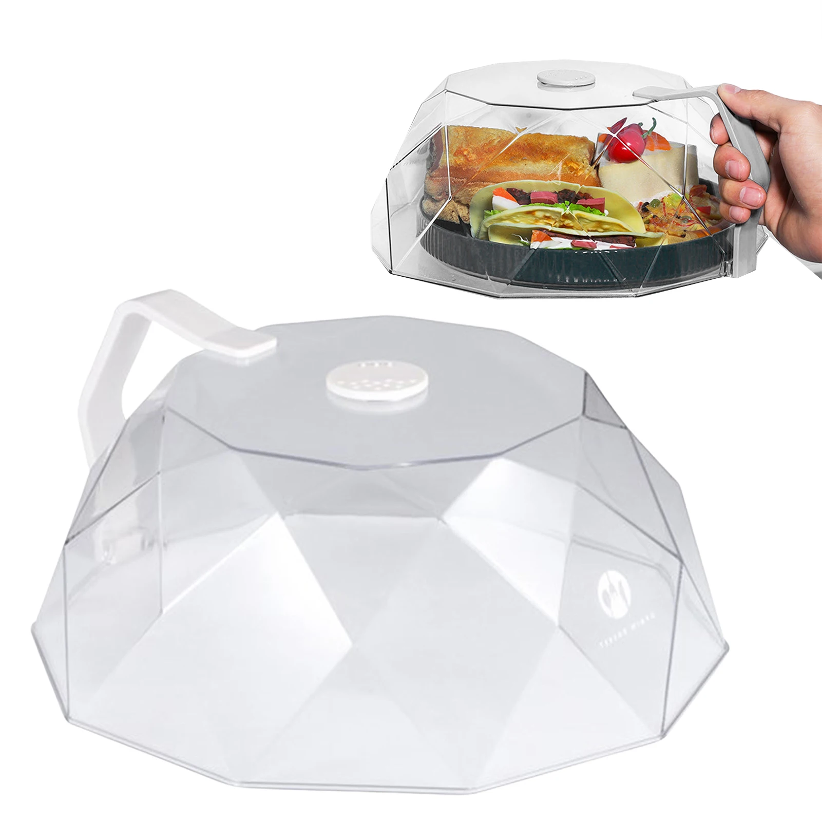 

Microwave Food Cover Splash Proof Plate Cover Microwave Anti-Sputtering Splatter Cover With Handle Microwave Plate Cover Guard