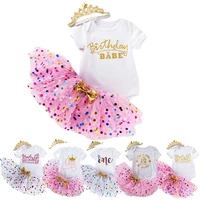 summer princess dress for girls baby first birthday clothes set kids party sequins babe dress outfits toddle wig tutu ball gown%c2%a0