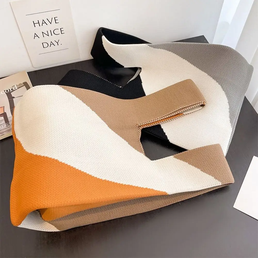 Женская трикотажная Сумка-тоут из хлопчатобумажной пряжи в Корейском стиле