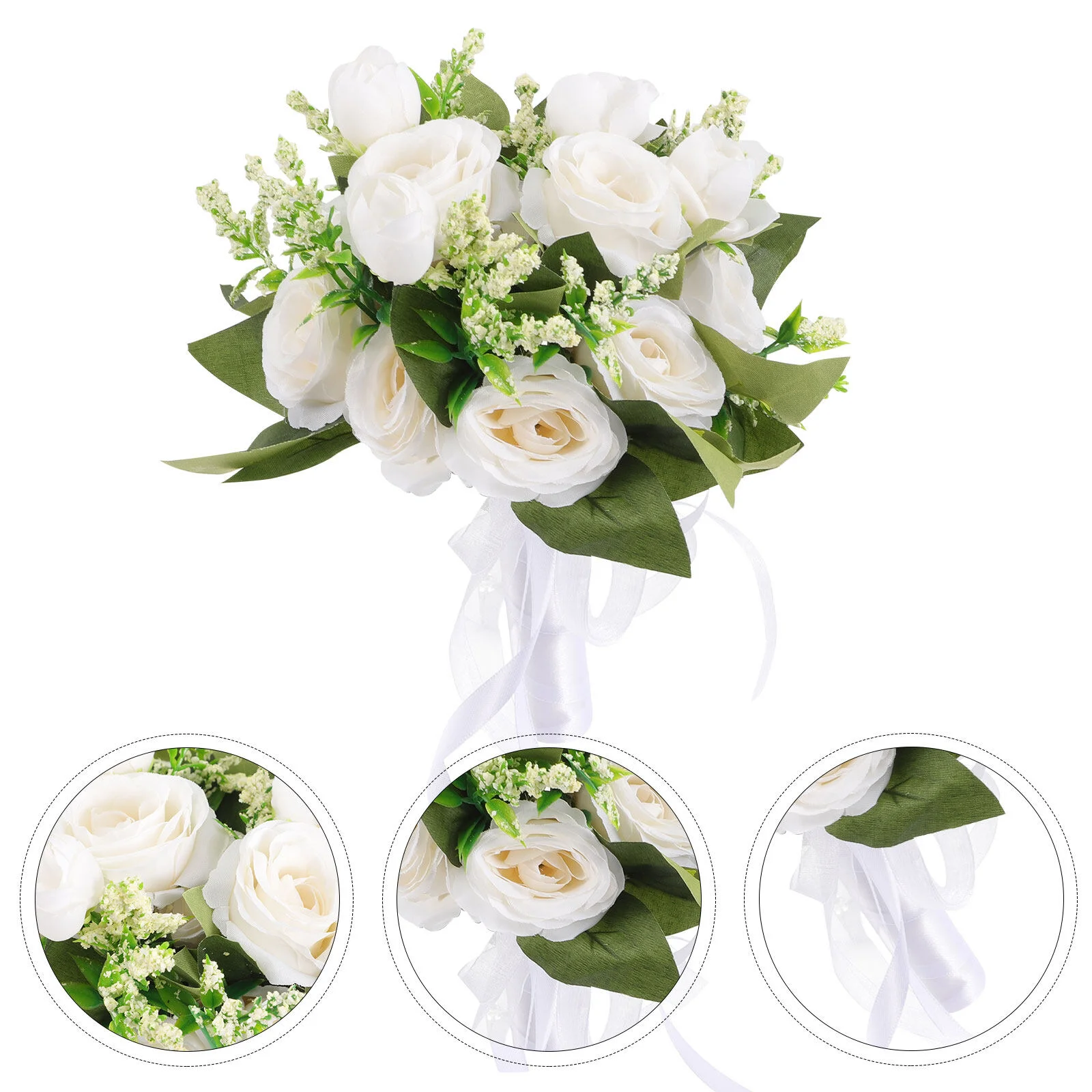 

Bridal Bouquet Boquette Flowers Bride Wedding Bouquets Roses Fresh Lifelike Props Handheld