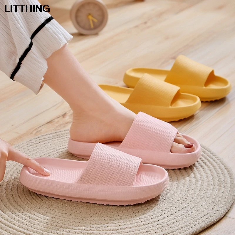 

Тапки женские и мужские на толстой платформе, Мягкие Водонепроницаемые Нескользящие, бесшумные, Эва, для ванной комнаты