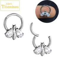 g23 titanium piercing nose rings zircon hoop earrings for women septum jewelry 16g clicker ear helix cartilage daith conch hoops