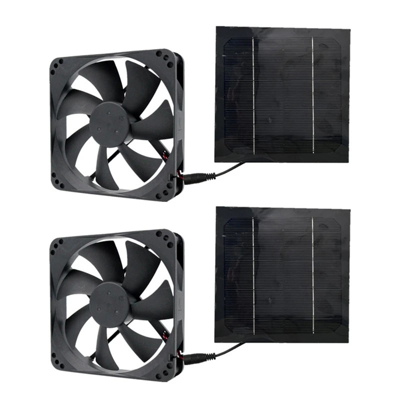 

2X 20W Solar Exhaust Fan Air Extractor 6 Inch Mini Ventilator Solar Panel Powered Fan For Dog Chicken House Greenhouse