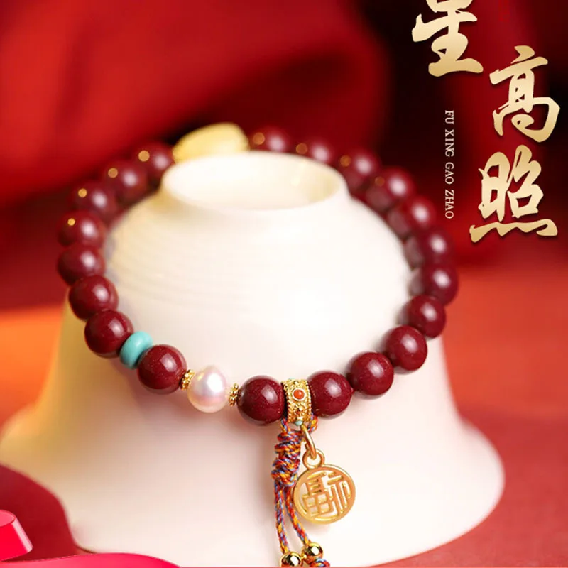 Женская благословительная карта натуральная Киноварь фиолетовое золото мужские