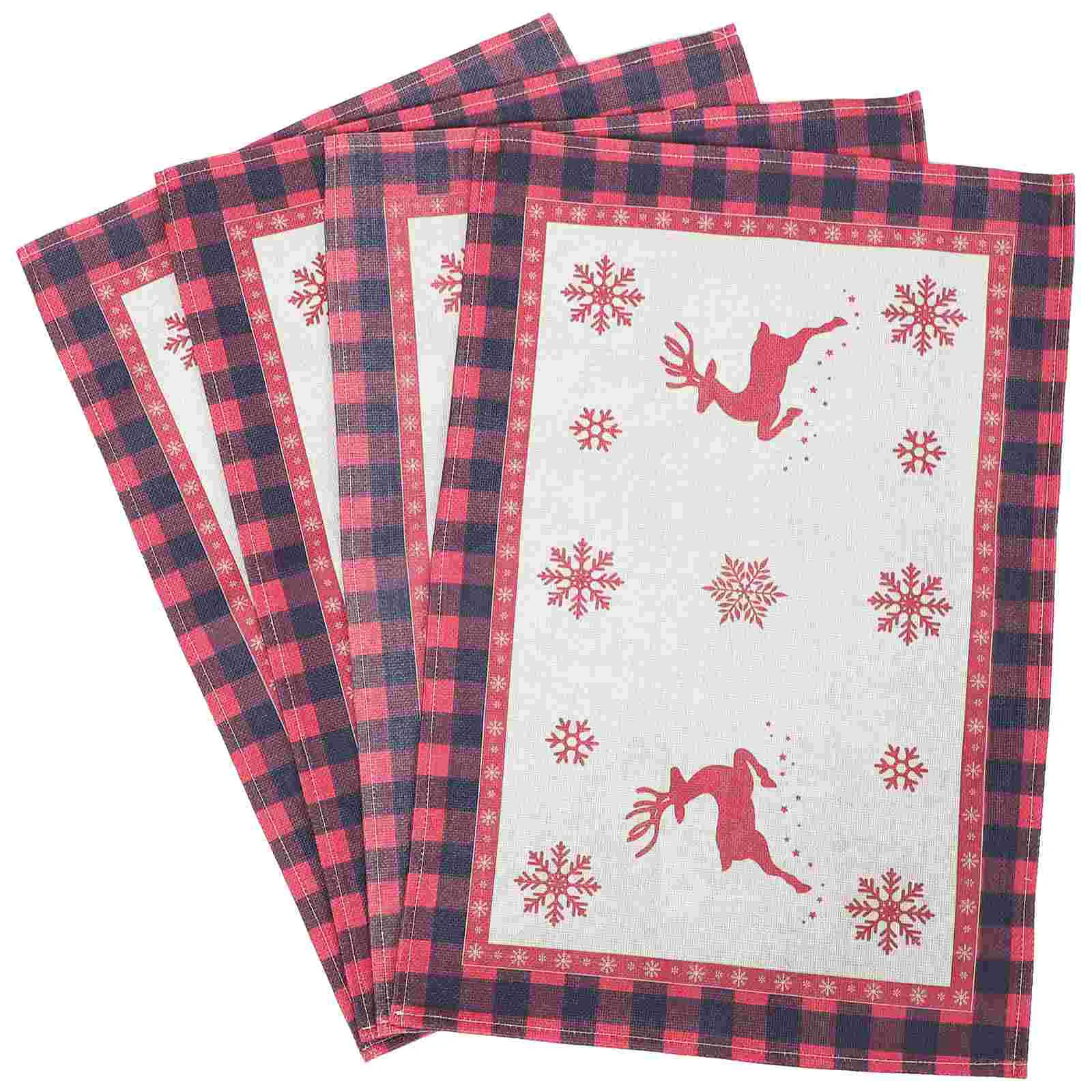 

Table Christmas Party Tablecloth Mat Cover Decor Placemat Printing Restaurant Placemats Farmhouse Favorwedding Dish Holiday