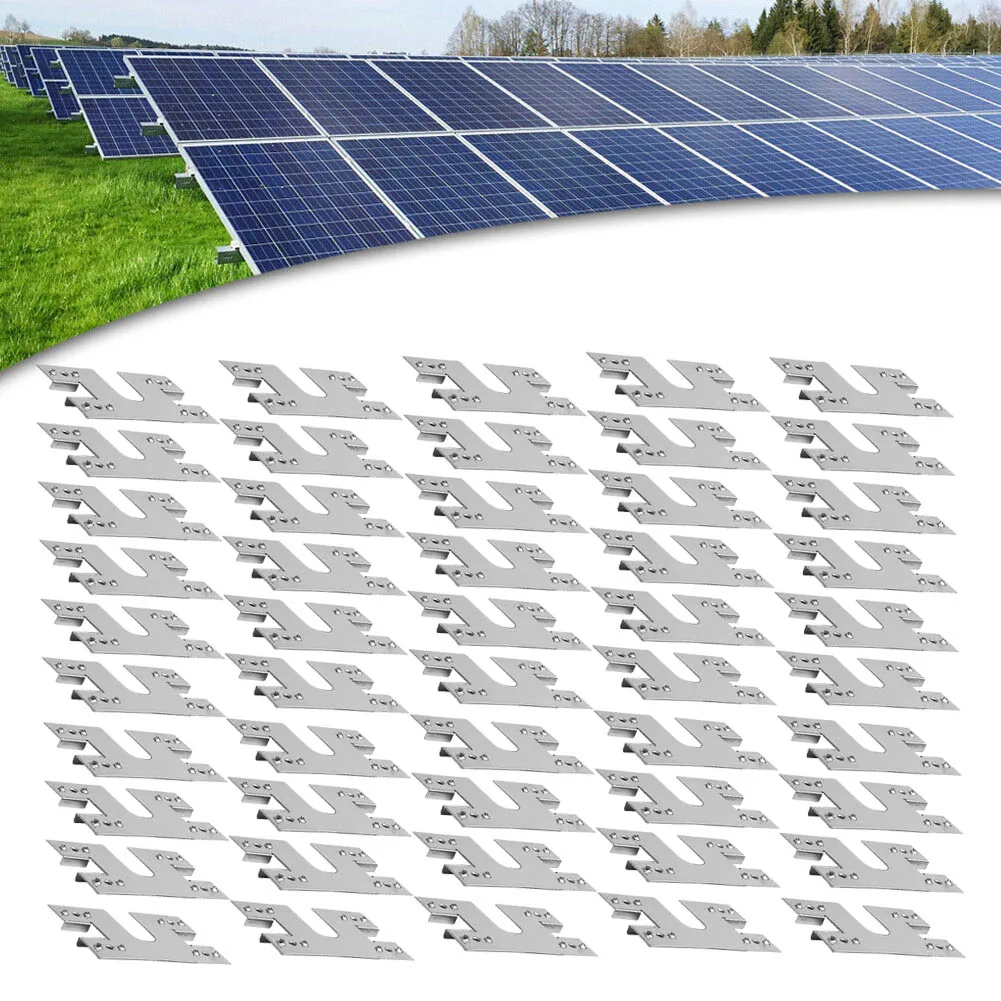 

Solar Panel Grounding Gaskets 28x50mm 50pcs Cable Clamp Conductive For Roof Photovoltaic Protection High Quality