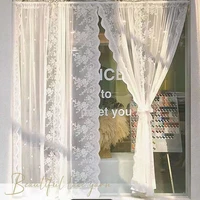 european style white lace curtain curtain lace curtain is suitable for window bedroom lace window screen home decoration