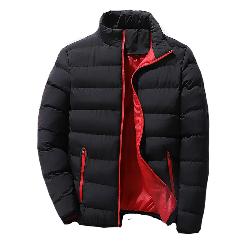 

Зимняя мужская Тонкая и легкая куртка, удобная ветрозащитная теплая куртка с воротником-стойкой, мужские парки, облегающее качественное Бр...
