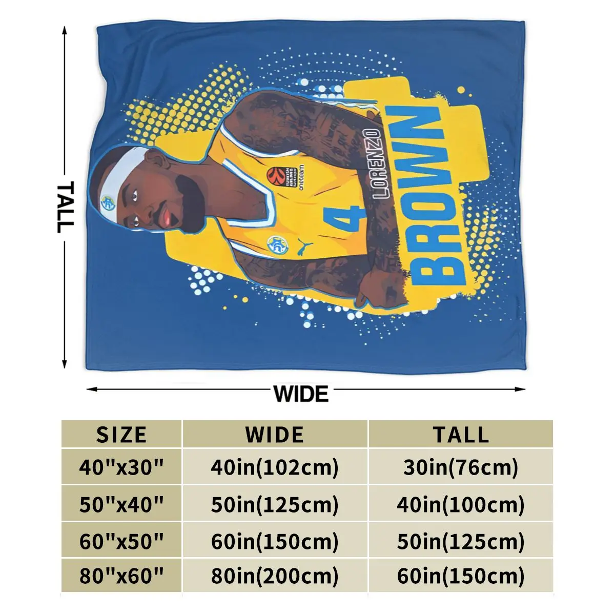 Всесезонное Флисовое одеяло для баскетбола Maccabi Tel AV ультрамягкое фланелевое