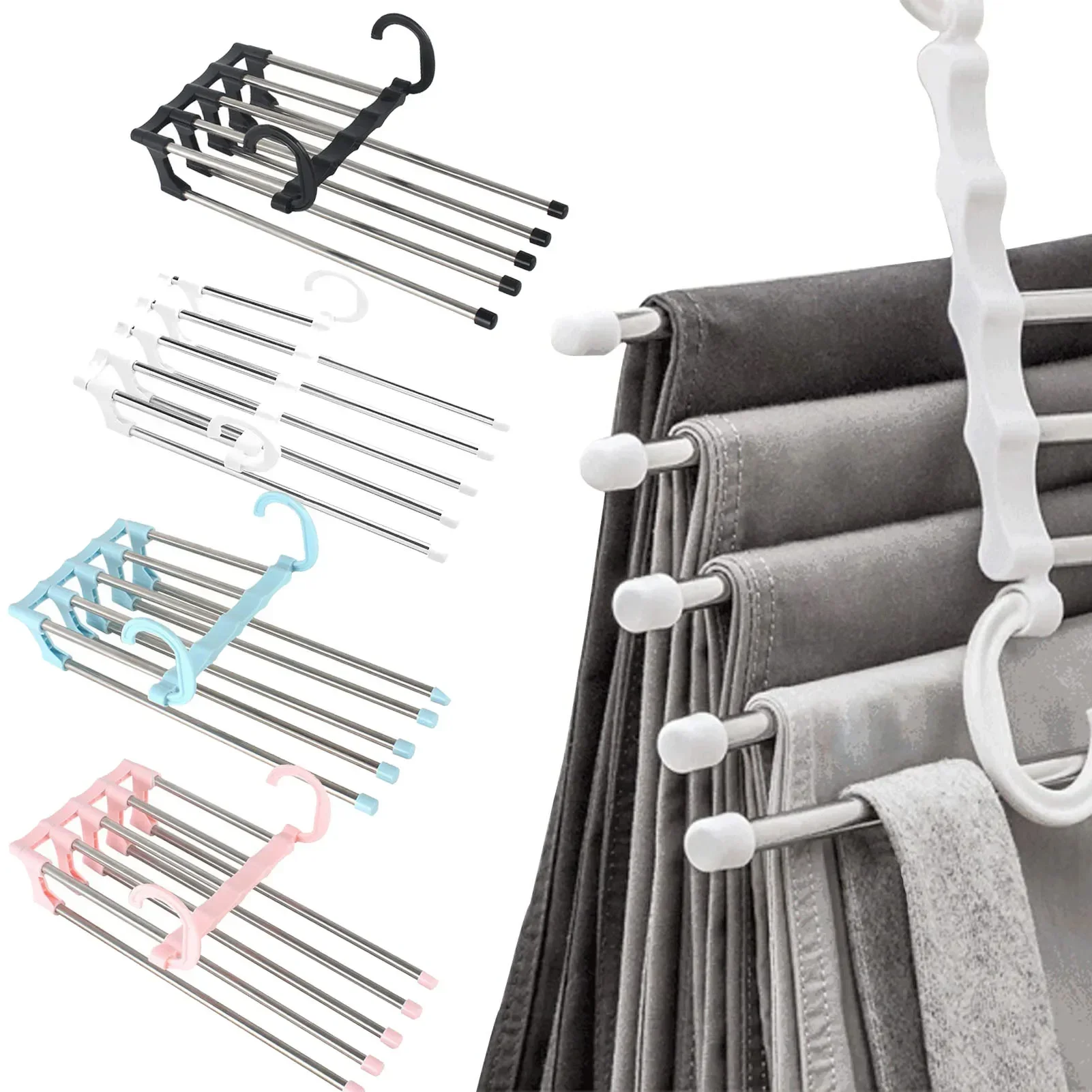 

Hanger for Pant Save Clothes Rack Storage Space Bedroom Hangers Hanger Organizer Wardrobe Pants Folding Multifunctional Closets