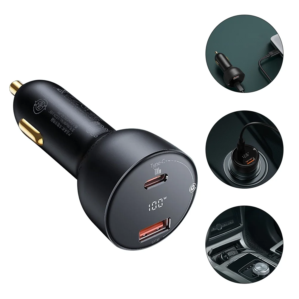 

Car Charger Adapter Phone Charging Device Usb Dual Port Portable Charge