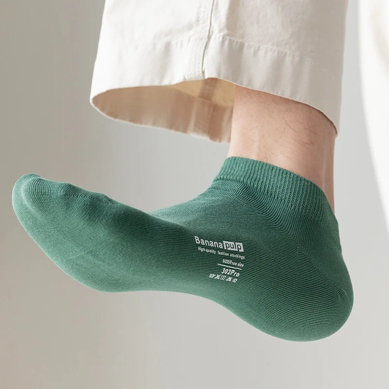 Summer thin cotton Japanese solid color simple casual short tube socks sweat-absorbing and breathable
