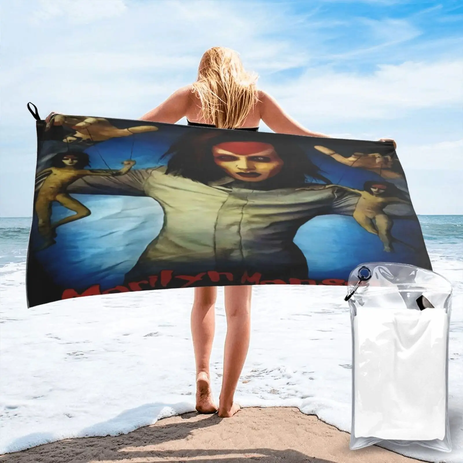 

Rare Marilyn Manson 90s Mechanical Beast Beach Towel Kitchen Towels Bath Towel Bath For The Beach Towel Beach Sauna Face Towel