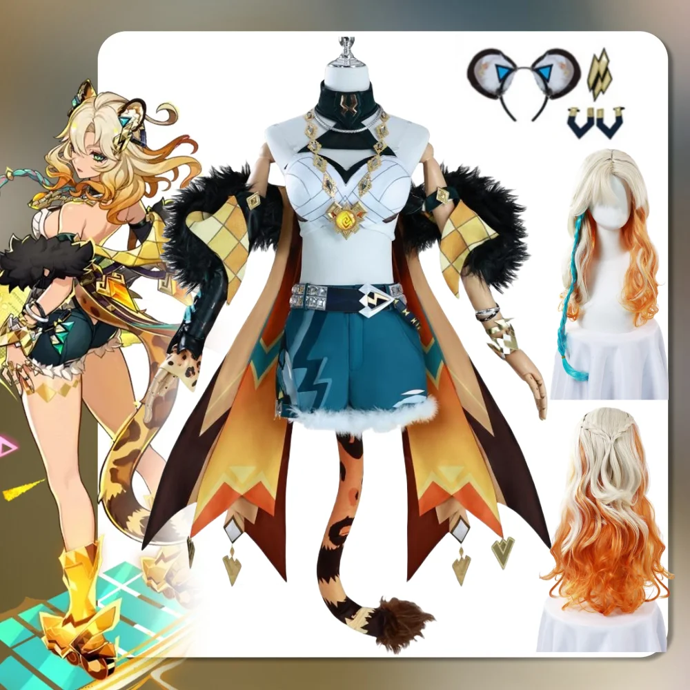 Игра GenshinImpact Xilonen Косплей Костюм Парик Nanatzcayan Artisan Сексуальная Униформа Хэллоуин