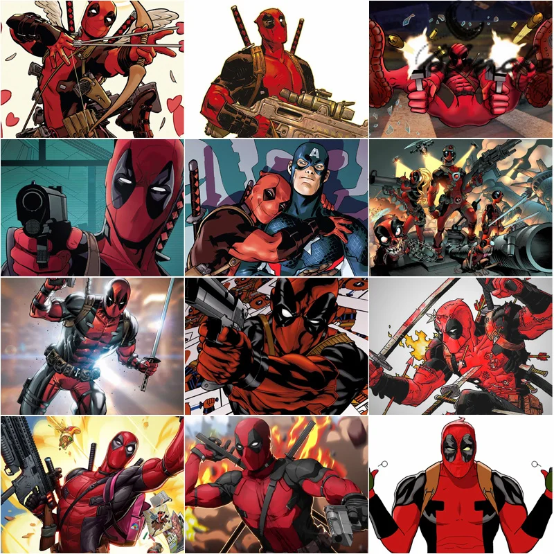Алмазная живопись Marvel Дэдпул вышивка супер герой Полная паста мозаика стразы