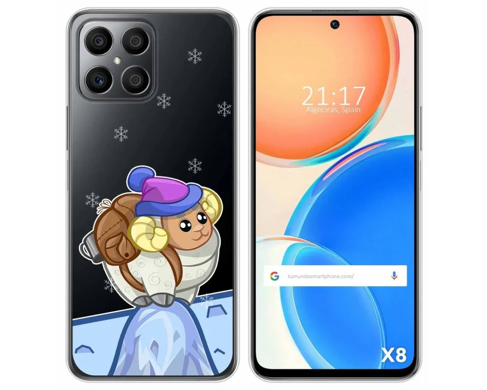 Прозрачный силиконовый чехол для Huawei Honor X8 с рисунком козы |