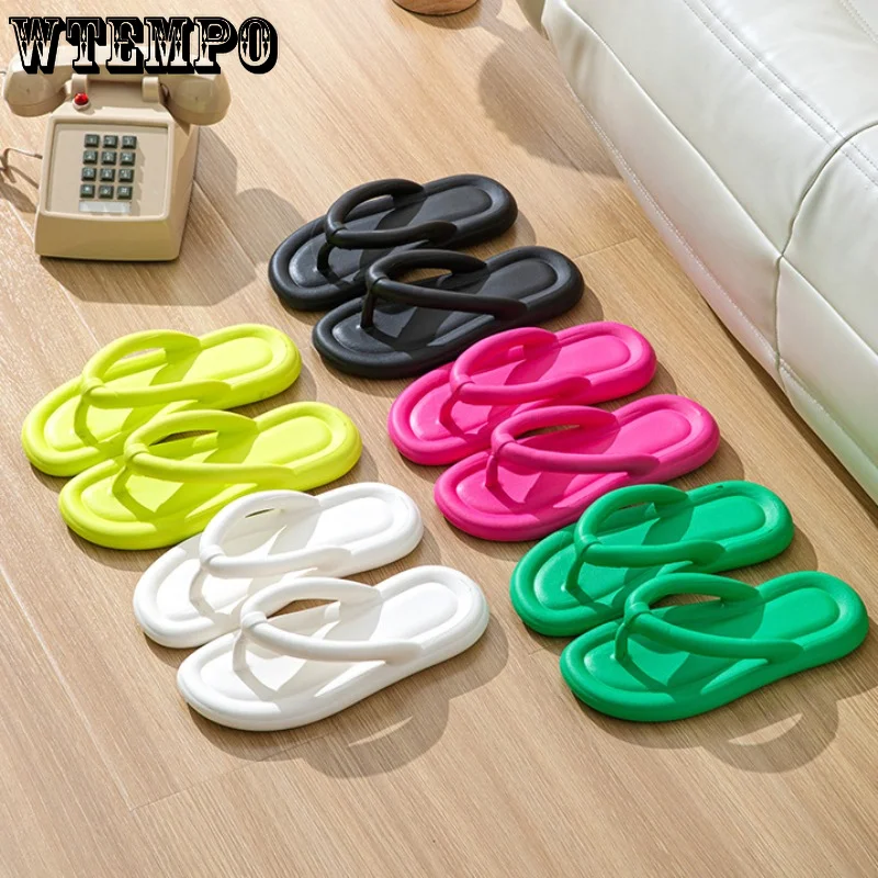 WTEMPO Summer Flip Flops Women Vacation Outing Casual Clip Toe Slide Slippers Fashion Korean Anti-slip Flat Sandals Dropshipping