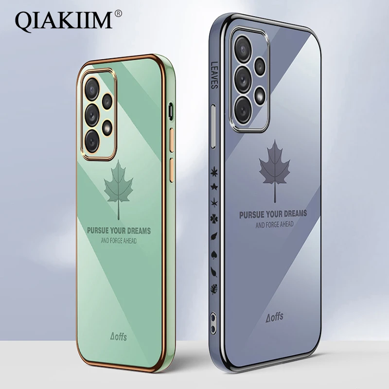 Модный квадратный чехол с Кленовым листом для телефона Samsung Galaxy A72 A52 A32 A21S A10S A20S A51